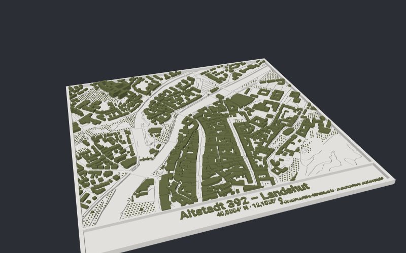 Stadtrelief der Landshuter Altstadt, aus dem Generator dieser Seite